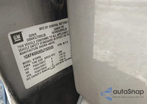 2005 GMC Yukon Xl 1500 Denali из США, поврежденный, VIN 1GKFK66U65J193505